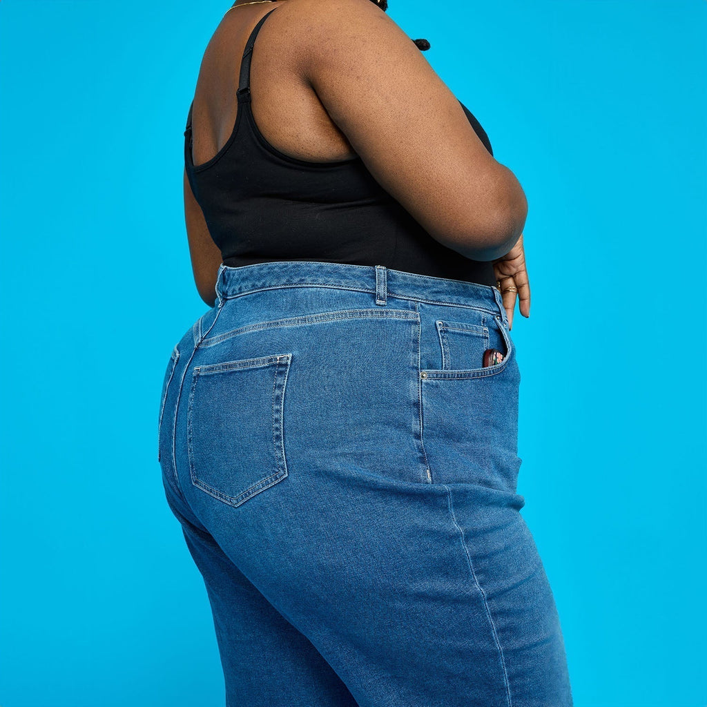 Organic Mom Jeans - Atlantic
